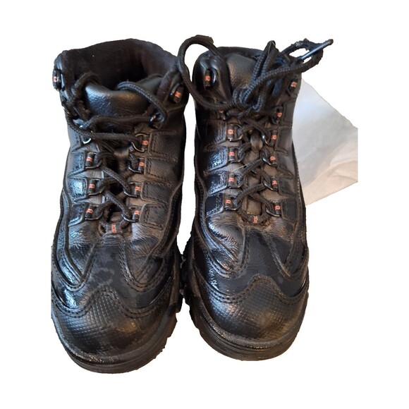 Worx Red Wing Steel Toe Boots Mens 6.5 M Black Leather ASTM F2413-18 - Picture 2 of 10